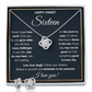 HAPPY SWEET SIXTEEN RAIN LOVE KNOT NECKLACE AND EARRINGS SET