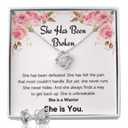 ENCOURAGEMENT SHE IS YOU LOVE KNOT NECKLACE AND EARRINGS SET