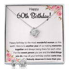 60TH BIRTHDAY MEMORIES LOVE KNOT NECKLACE AND EARRINGS SET