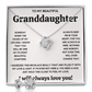 TO MY BEAUTIFUL GRANDDAUGHTER SQUEEZED LOVE KNOT NECKLACE AND EARRINGS SET