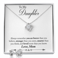 TO MY DAUGHTER BRAVER LOVE KNOT NECKLACE AND EARRINGS SET