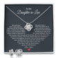 TO MY DAUGHTER IN LAW HEART LOVE KNOT EARRING NECKLACE GIFT SET