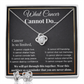 WHAT CANCER CANNOT DO LOVE KNOT NECKLACE AND EARRINGS SET