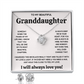 TO MY BEAUTIFUL GRANDDAUGHTER SQUEEZED LOVE KNOT NECKLACE AND EARRINGS SET