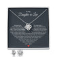 TO MY DAUGHTER IN LAW HEART LOVE KNOT EARRING NECKLACE GIFT SET