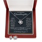 TO MY GRANDDAUGHTER SQUEEZED LOVE KNOT NECKLACE AND EARRINGS SET