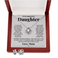TO MY BEAUTIFUL DAUGHTER SQUEEZED LOVE KNOT NECKLACE AND EARRINGS