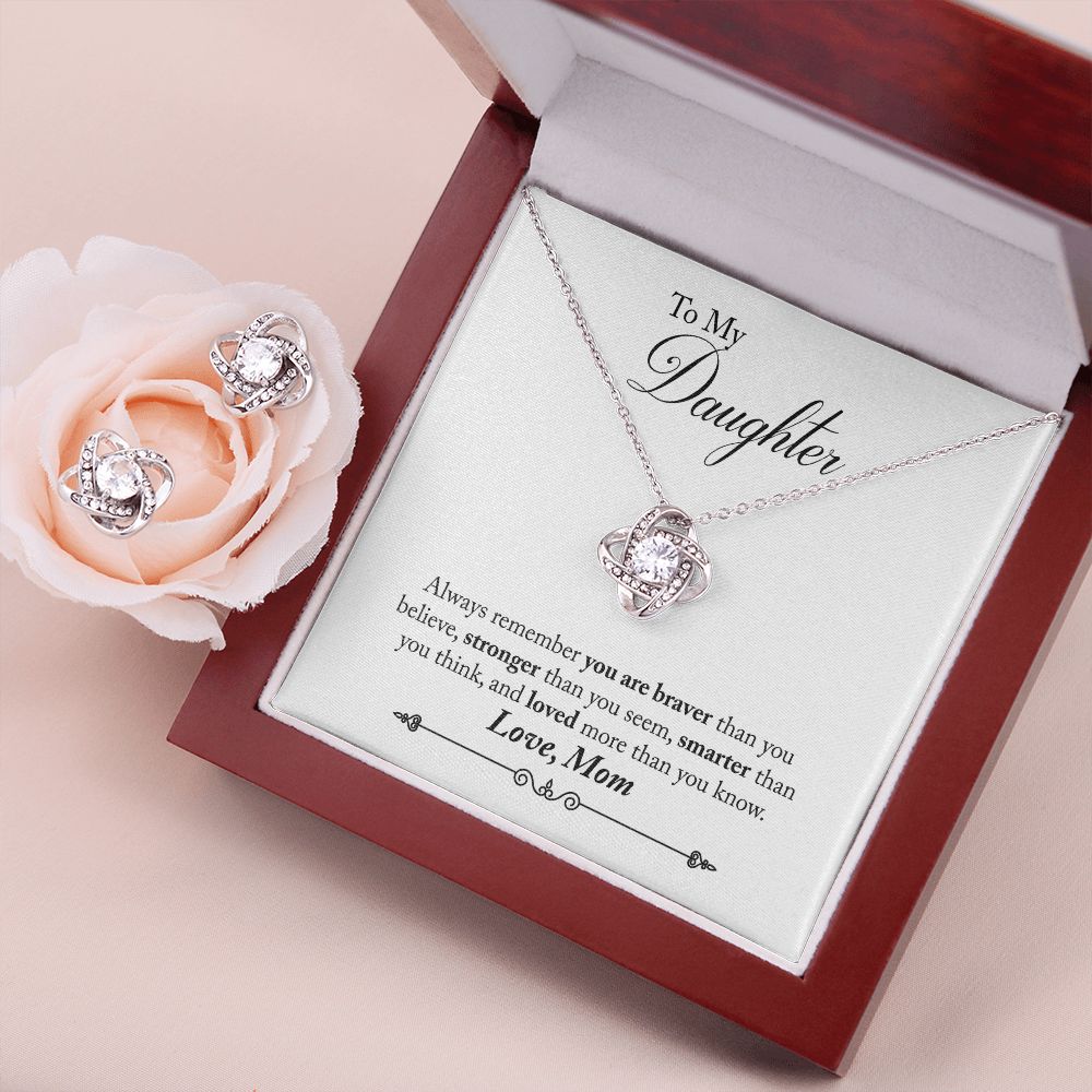 TO MY DAUGHTER BRAVER EARRING AND NECKLACE GIFT SET