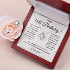 18TH BIRTHDAY STORM LOVE KNOT NECKLACE AND EARRINGS SET