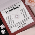 TO MY BEAUTIFUL DAUGHTER SQUEEZED LOVE KNOT NECKLACE AND EARRINGS