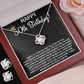 50TH BIRTHDAY WISDOM LOVE KNOT NECKLACE AND EARRINGS SET