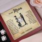 TO MY MOM LITTLE BOY LOVE KNOT NECKLACE AND EARRINGS SET