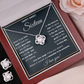 HAPPY SWEET SIXTEEN RAIN LOVE KNOT NECKLACE AND EARRINGS SET