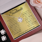 SOULMATE GOLD LOVE KNOT NECKLACE AND EARRINGS SET