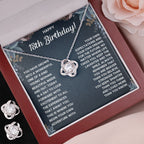 18TH BIRTHDAY DREAMS LOVE KNOT NECKLACE AND EARRINGS SET