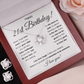 21ST BIRTHDAY RAIN LOVE KNOT NECKLACE AND EARRINGS SET