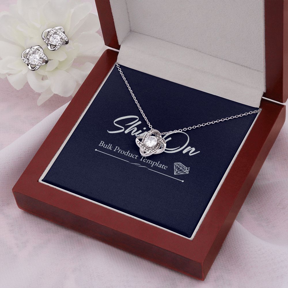 LOVE KNOT EARRING NECKLACE GIFT SET