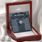 HAPPY 15TH BIRTHDAY DREAMS LOVE KNOT NECKLACE AND EARRINGS SET