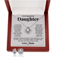 TO MY BEAUTIFUL DAUGHTER LOVE KNOT NECKLACE AND EARRINGS SET