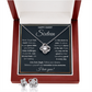 HAPPY SWEET SIXTEEN RAIN LOVE KNOT NECKLACE AND EARRINGS SET