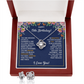 HAPPY 15TH BIRTHDAY WRAPPED LOVE KNOT NECKLACE AND EARRINGS SET