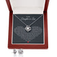 TO MY DAUGHTER IN LAW HEART LOVE KNOT EARRING NECKLACE GIFT SET