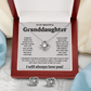 TO MY BEAUTIFUL GRANDDAUGHTER SQUEEZED LOVE KNOT NECKLACE AND EARRINGS SET
