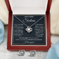 HAPPY SWEET SIXTEEN RAIN LOVE KNOT NECKLACE AND EARRINGS SET