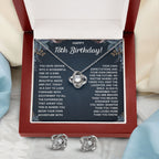 18TH BIRTHDAY DREAMS LOVE KNOT NECKLACE AND EARRINGS SET