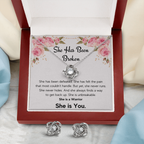 ENCOURAGEMENT SHE IS YOU LOVE KNOT NECKLACE AND EARRINGS SET