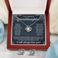TO MY GRANDDAUGHTER SQUEEZED LOVE KNOT NECKLACE AND EARRINGS SET