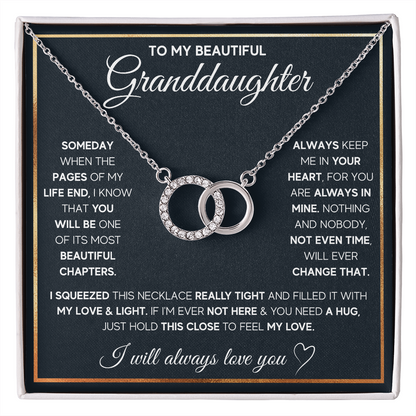 TO MY GRANDDAUGHTER SQUEEZED PERFECT PAIR NECKLACE GIFT SET