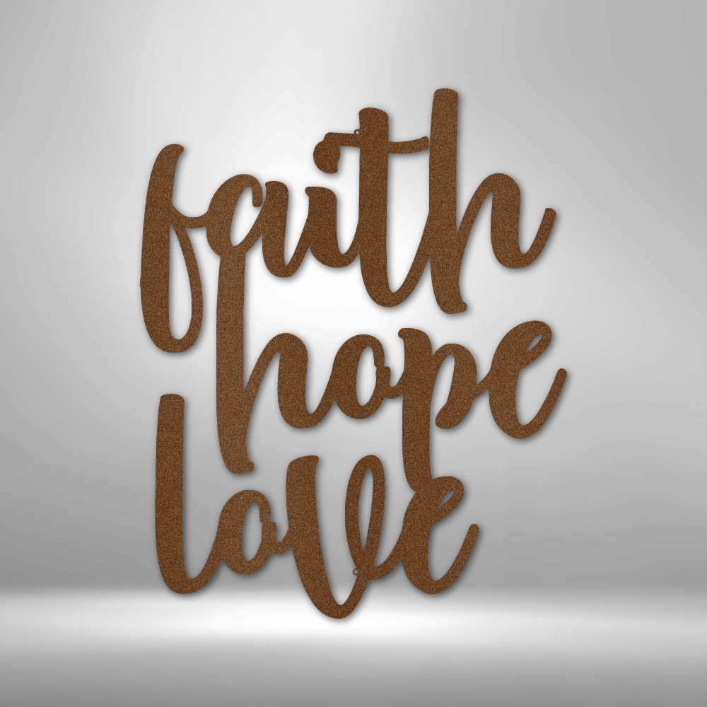FAITH HOPE LOVE METAL WALL ART