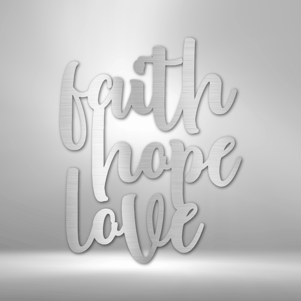 FAITH HOPE LOVE METAL WALL ART