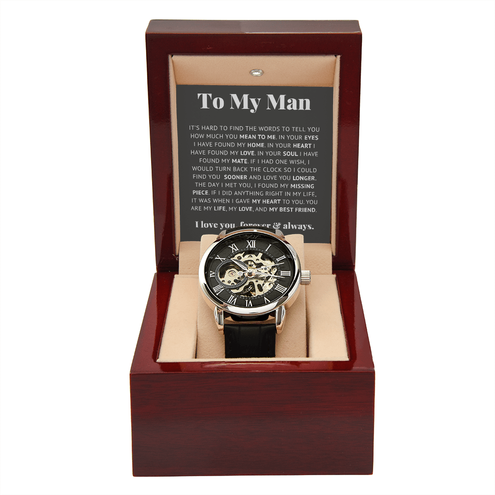 Luxury Openwork Watch - To My Man - Life, Love, Best Friend