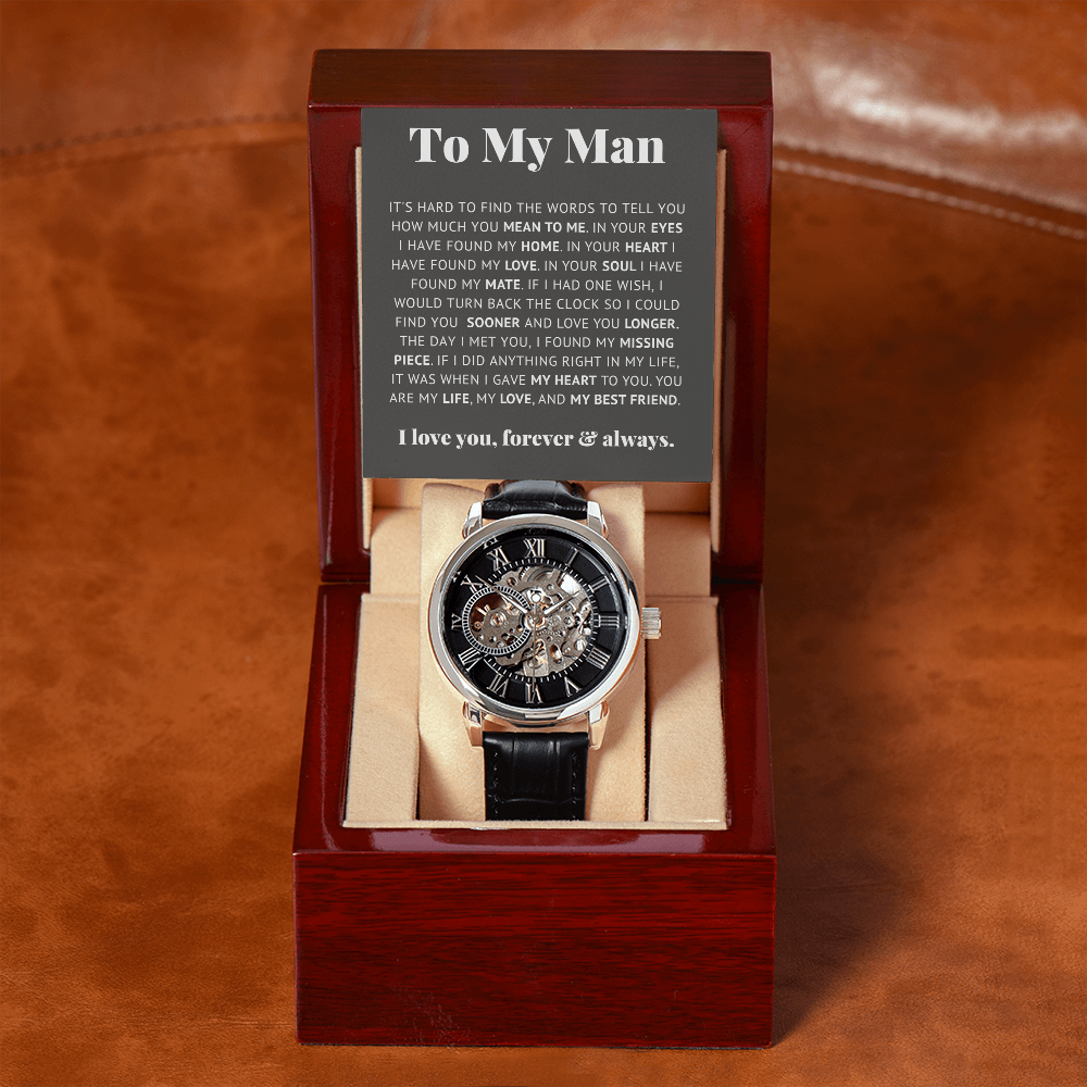 Luxury Openwork Watch - To My Man - Life, Love, Best Friend
