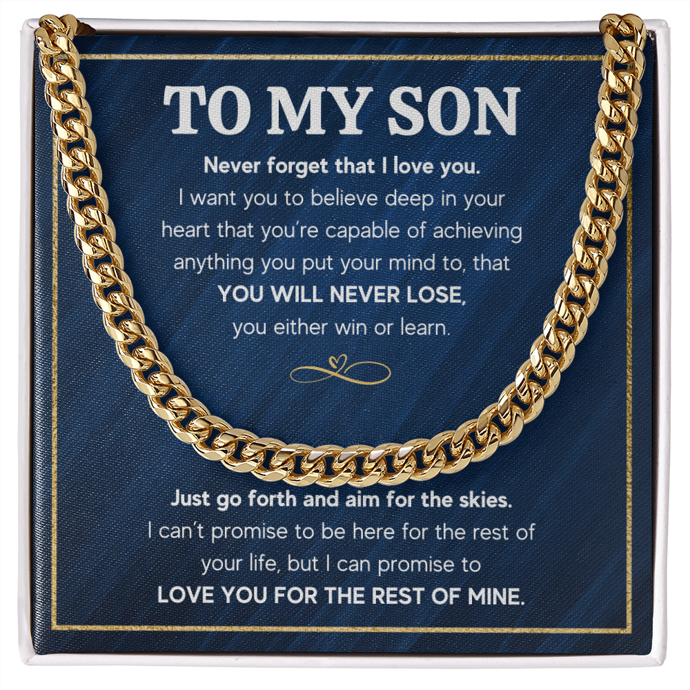 TO MY SON SKIES CUBAN LINK CHAIN