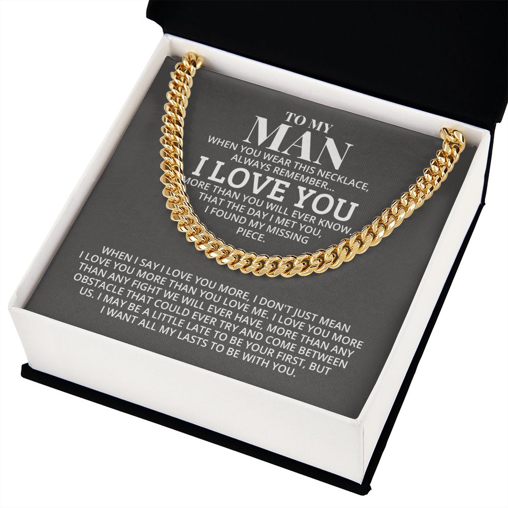 TO MY MAN ALL MY LASTS CUBAN LINK CHAIN