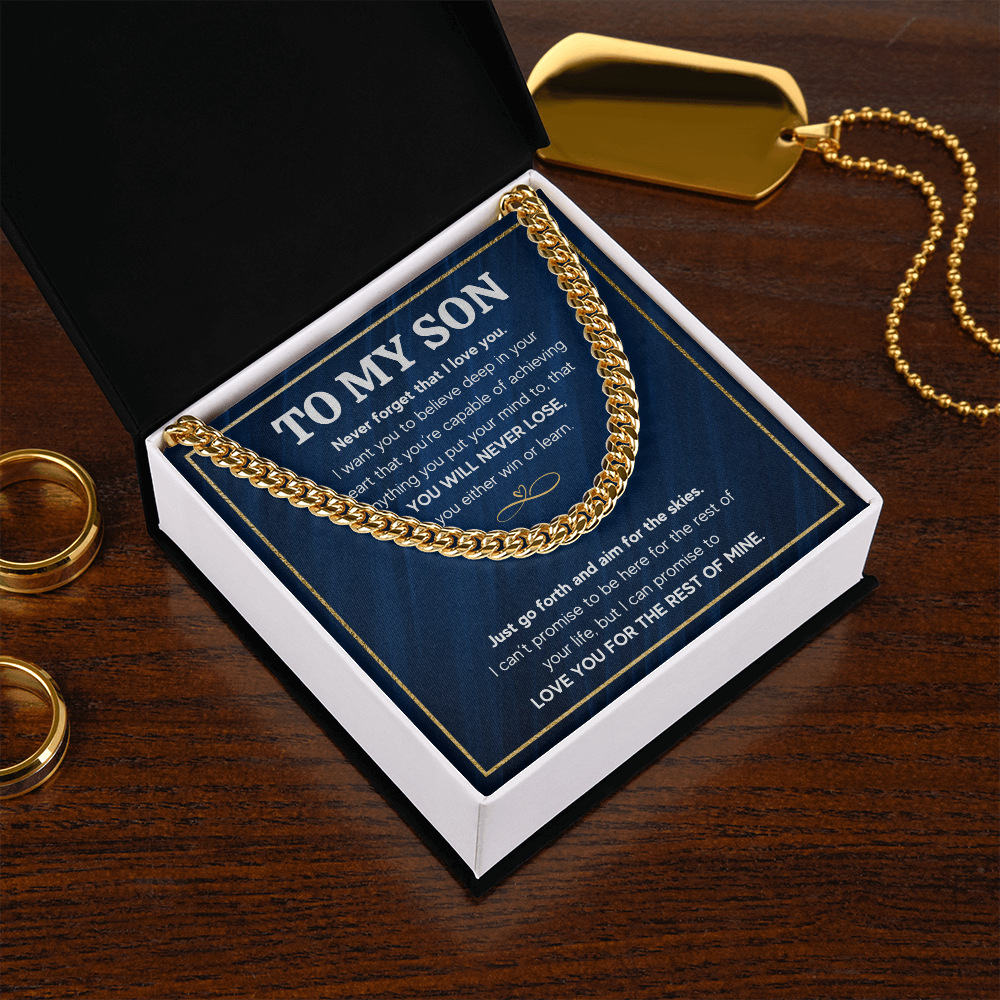 TO MY SON SKIES CUBAN LINK CHAIN