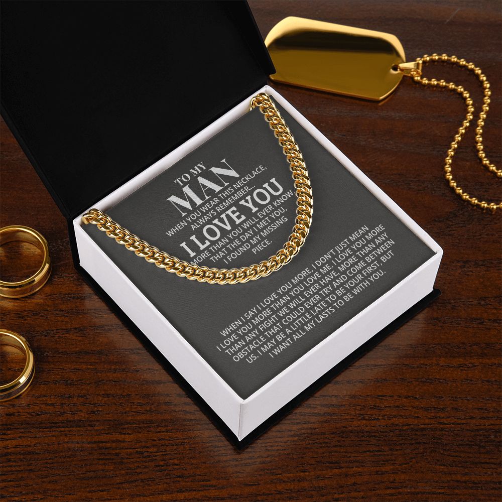 TO MY MAN ALL MY LASTS CUBAN LINK CHAIN