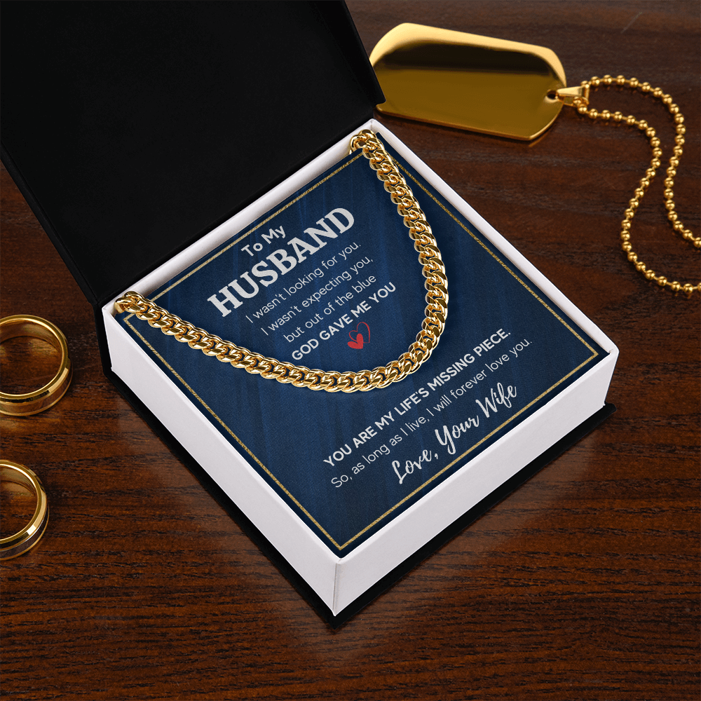 TO MY HUSBAND PIECE CUBAN LINK CHAIN WY
