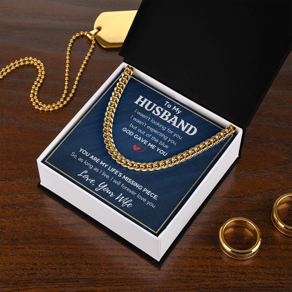 TO MY HUSBAND PIECE CUBAN LINK CHAIN WY