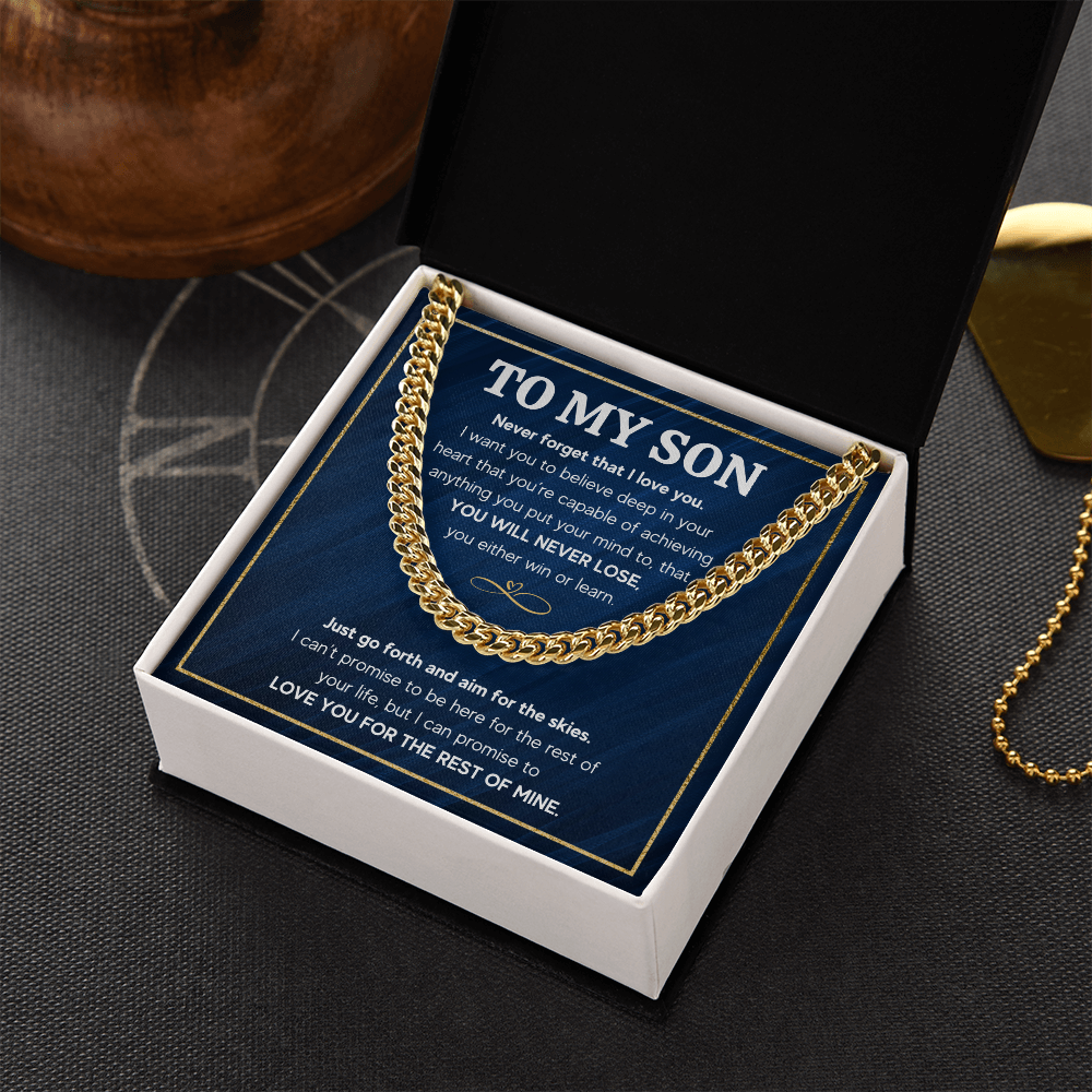 TO MY SON SKIES CUBAN LINK CHAIN