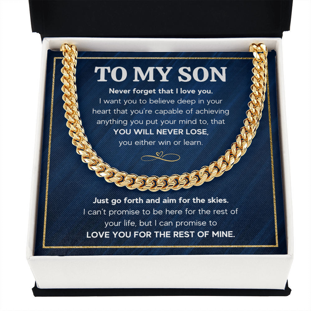 TO MY SON SKIES CUBAN LINK CHAIN