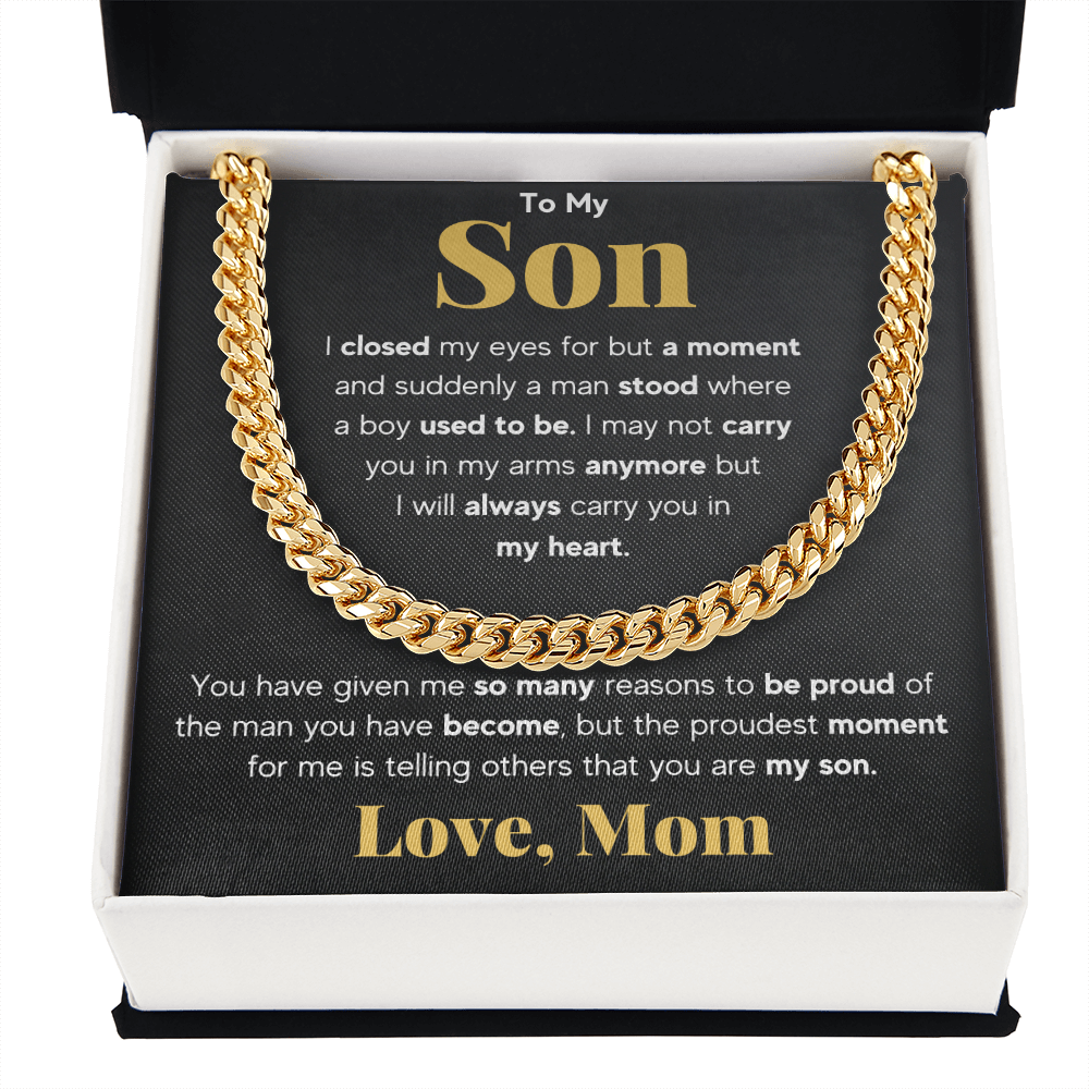 TO MY SON REASONS CUBAN LINK CHAIN