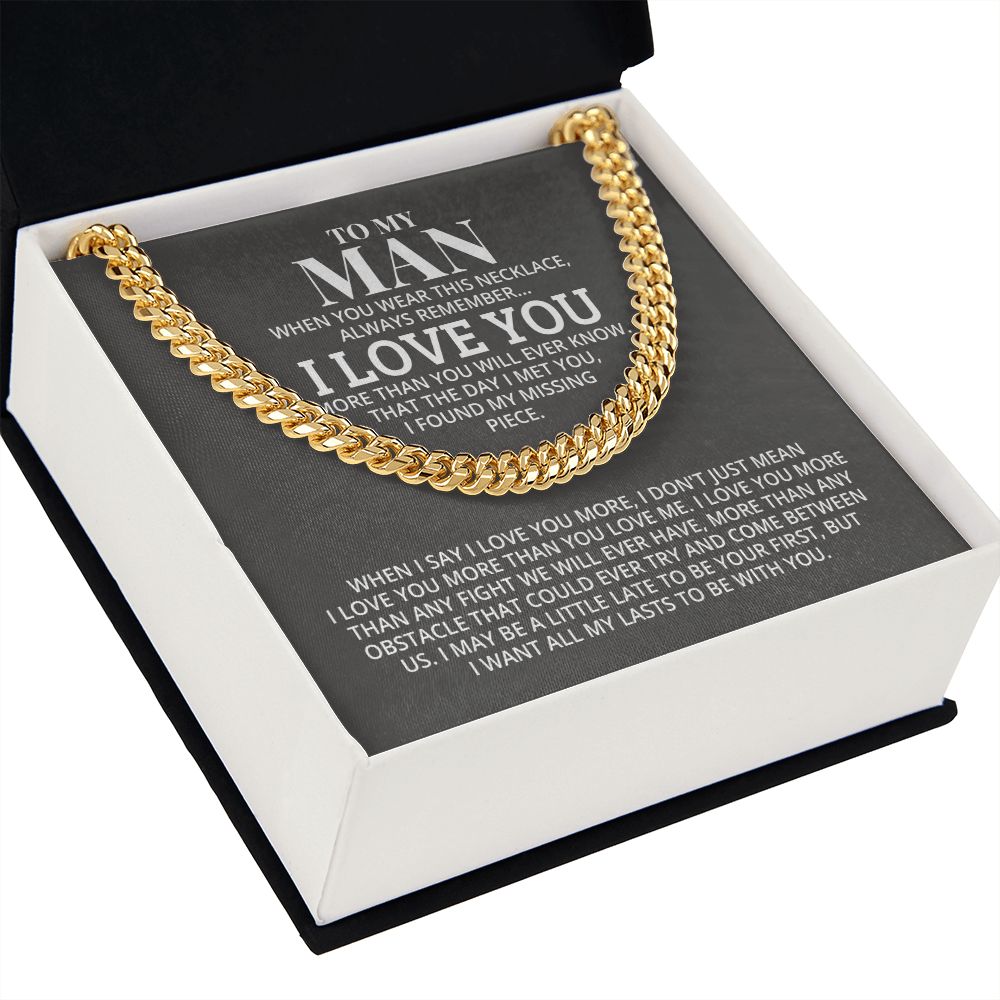 TO MY MAN ALL MY LASTS CUBAN LINK CHAIN