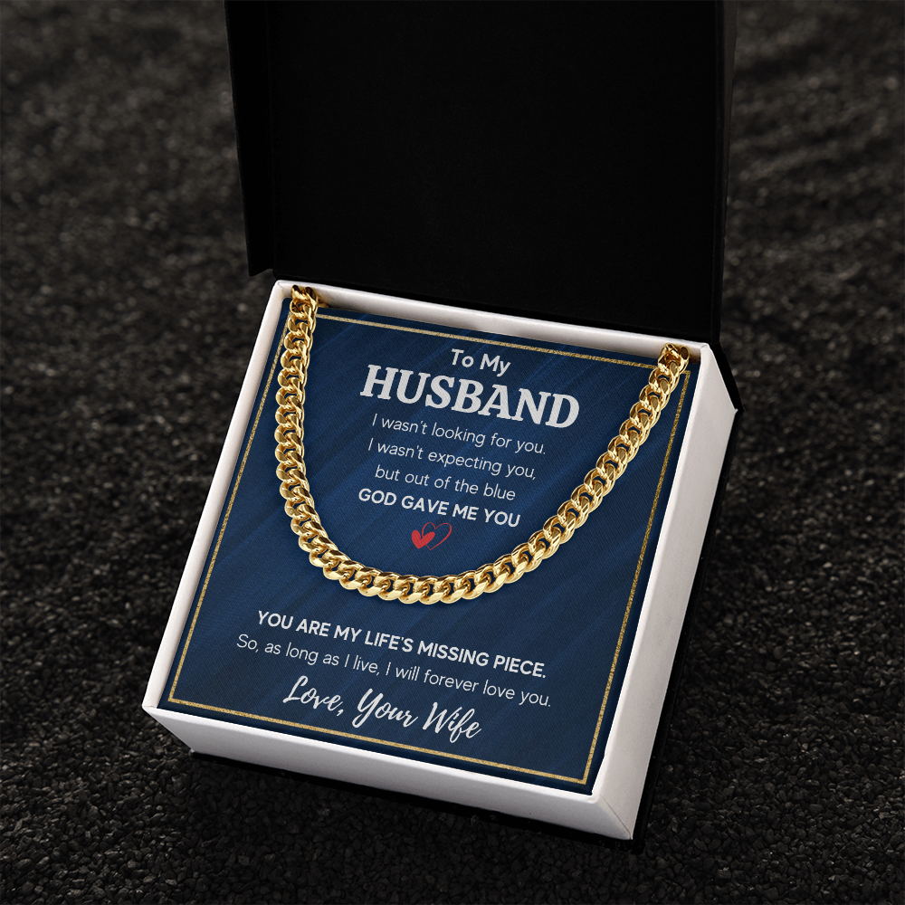 TO MY HUSBAND PIECE CUBAN LINK CHAIN NECKLACE GIFT SET