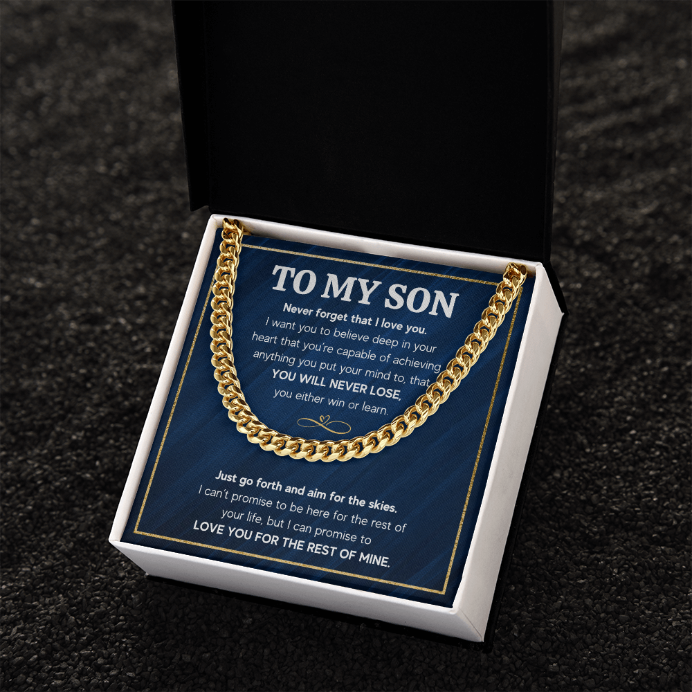 TO MY SON SKIES CUBAN LINK CHAIN