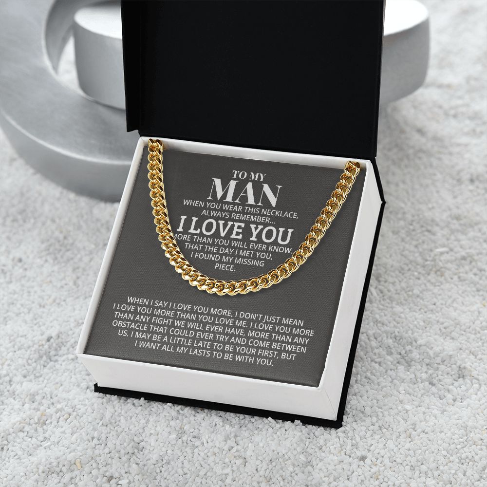 TO MY MAN ALL MY LASTS CUBAN LINK CHAIN