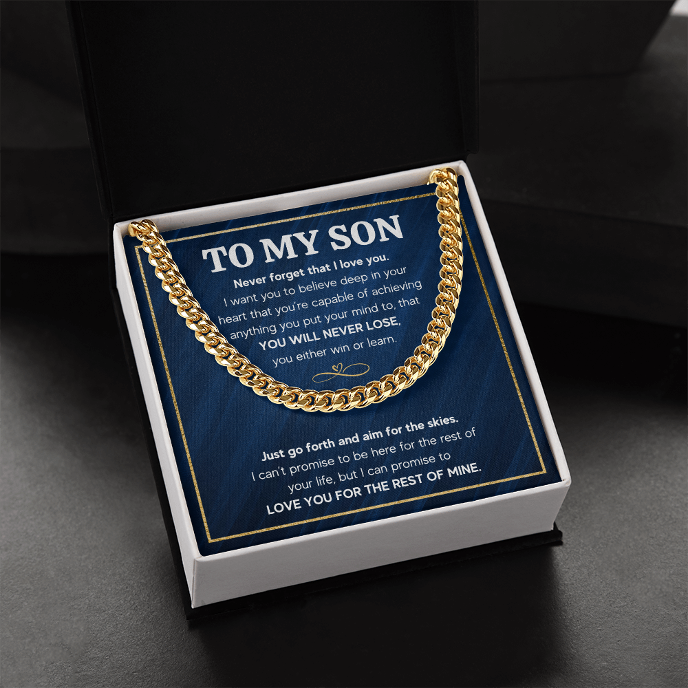 TO MY SON SKIES CUBAN LINK CHAIN